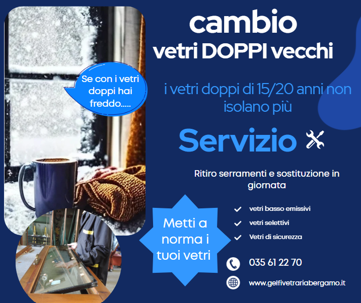 sostituzione vecchi vetri doppi con vetri a norma
